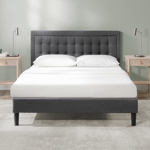 Zinus Zinus Dachelle Upholstered Platform Bed Frame, Mattress Foundati — Build quality and design details up close