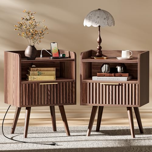 Huuger Nightstand with Charging Station, USB-C Port, Fluted Night Stan — Side-by-side comparison of top picks in this category