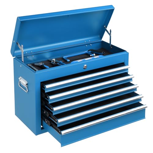 Winado 24" Portable Tool Box, 5 Drawer Tool Chest, Blue