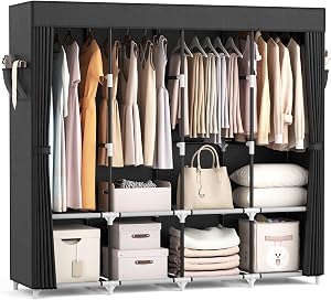 VTRIN Portable Closet for Hanging Clothes 67 Inch Wide Large Capacity Portable Wardrobe Cl
