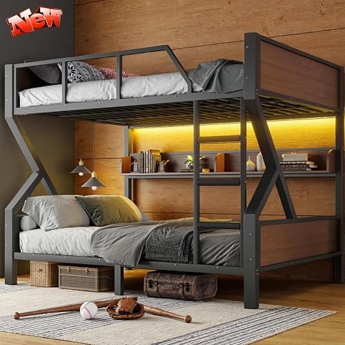NOAHLEO Latest Upgraded & Stronger Thickened Metal Bunk Bed Queen Over — Our recommended configuration for best results