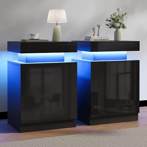 OneBlis Nightstands Set 2, 15 Inches LED Night Stand Set of 2, Modern — Real-world performance testing in action
