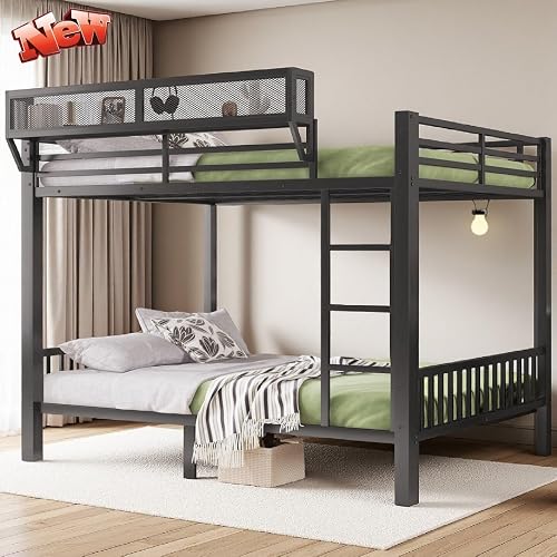 SIGKONE Stronger and Safer Steel Queen Over Queen Size Bunk Bed, Thick — Our recommended configuration for best results
