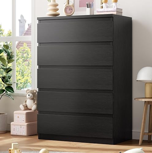 Jocoevol Black 5 Drawer Dresser for Bedroom, 15" D x 23.7" W x 40.4" H — Key specifications at a glance