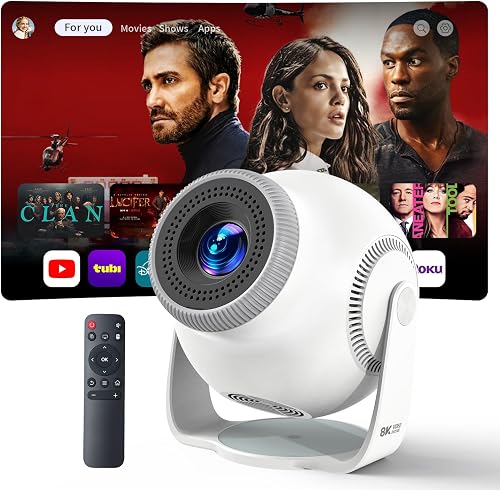 Trunera Smart Mini Projector with WiFi 6 and Bluetooth 5.4, Android 14 — Our recommended configuration for best results