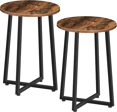 HOOBRO Side Tables Set of 2, Round End Accent Tables with Sturdy Metal — Durability testing under extreme conditions