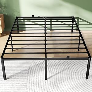 Cozy City Queen Size Bed Frame, 14 Inch Heavy Duty Metal Platform Bed Frame, Noise Free St
