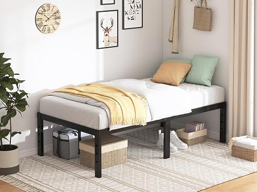 QEROMY Twin Bed Frame - 18 in Sturdy Platform Bed Frame Twin Size, Hea — Our recommended configuration for best results