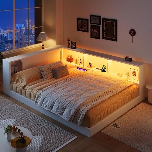 Virubi Queen Size Wood Daybed with Storage Shelves, USB Charging & LED — Real-world performance testing in action
