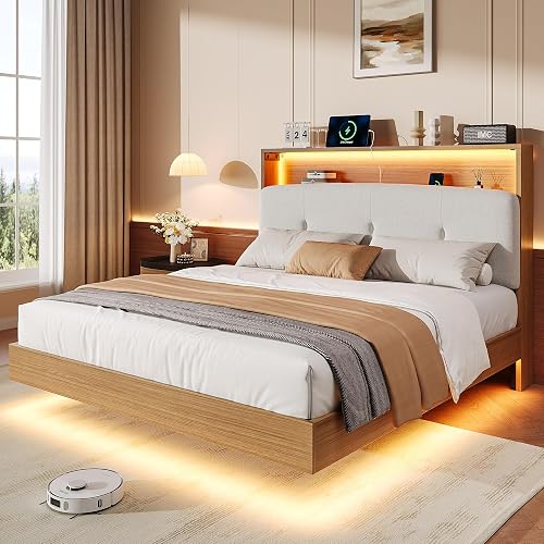 Einhomn Floating Bed Frame Queen with 2-Tier Storage Linen Fabric Upho — Side-by-side comparison of top picks in this category