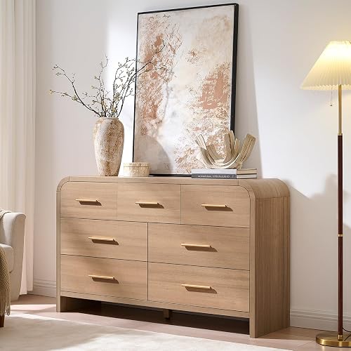 EliteSet Curved 7 Drawer Dresser for Bedroom, 53.82'' Wide Chest of Dr — Our recommended configuration for best results