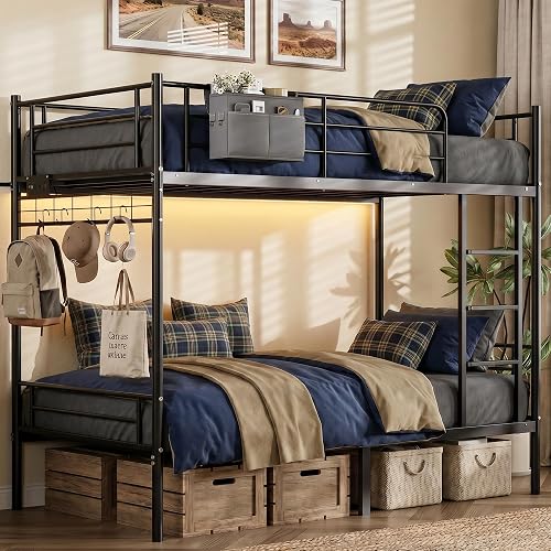 SOWIK Bunk Bed,Bunk Bed Twin Over Twin with Power Outlet and LED Light — Real-world performance testing in action
