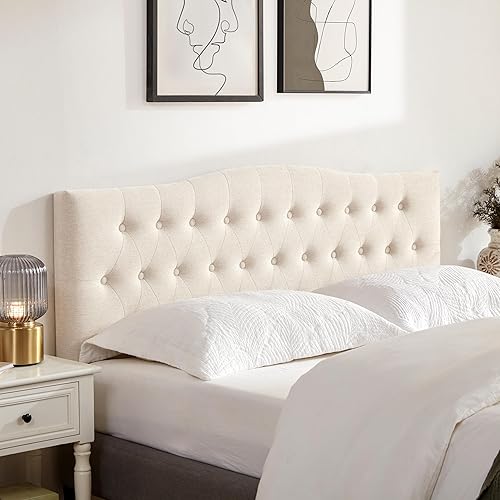 Huatean Home Tufted Upholstered Headboard Queen Size, Sturdy and Durab — Build quality and design details up close