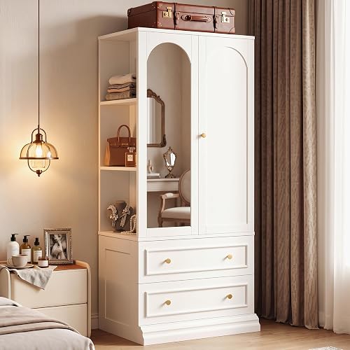 LIKIMIO Armoire Wardrobe Closet with Full Length Mirror, 3 Open Shelve — Side-by-side comparison of top picks in this category