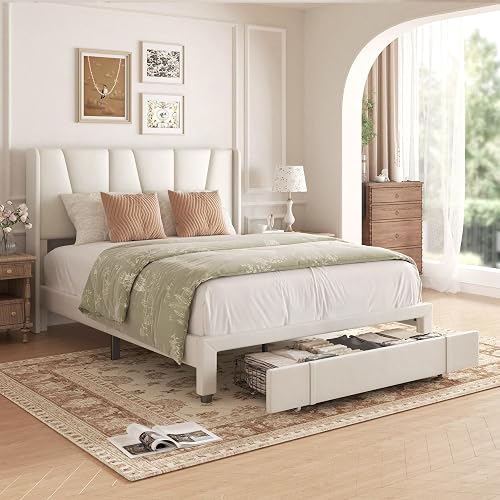 viplov Queen Bed Frame with Storage Drawers, Upholstered Queen Size Pl — Real-world performance testing in action