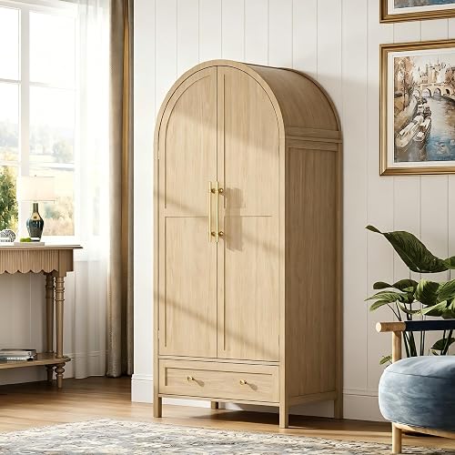 VINGLI Arched Wardrobe Closet Armoire with Drawer, 70