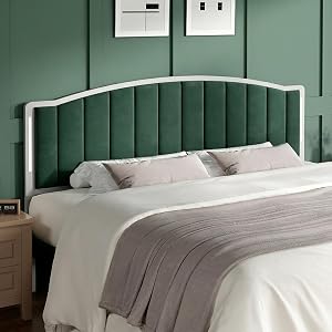 Salamir Headboard for Queen Size Bed with LED Lights, Upholstered Vertical Channel Tufting