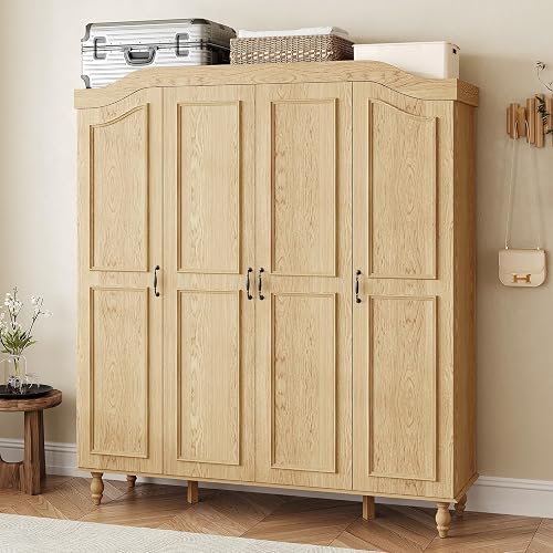 Arched Armoire Wardrobe Closet with 4 Doors, 71